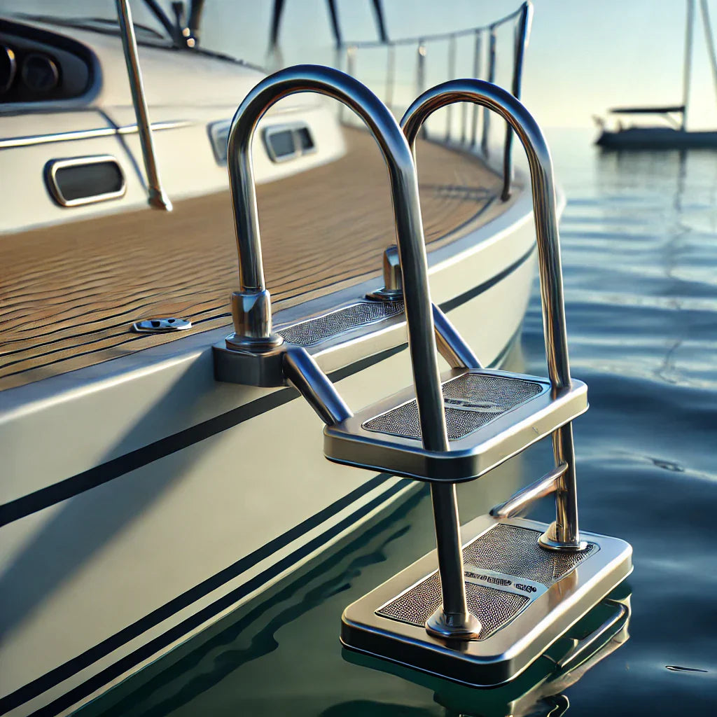 Zwemtrap voor gemakkelijk in- en uitstappen van de boot.