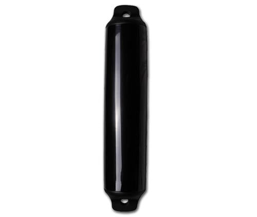 Zwarte cilinder fender 10x42 cm, sterke en stijlvolle boot stootwil