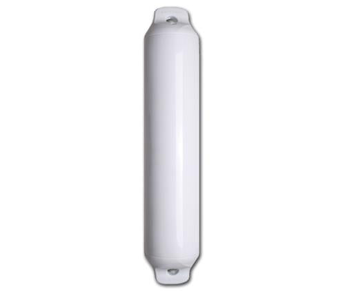 Witte cilinder fender 12x55 cm, klassieke stootwil voor bootbescherming bij aanmeren