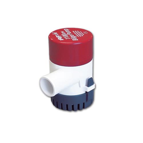 Rule bilgepomp 1100 GPH met zijuitlaat, rood-wit-blauw ontwerp