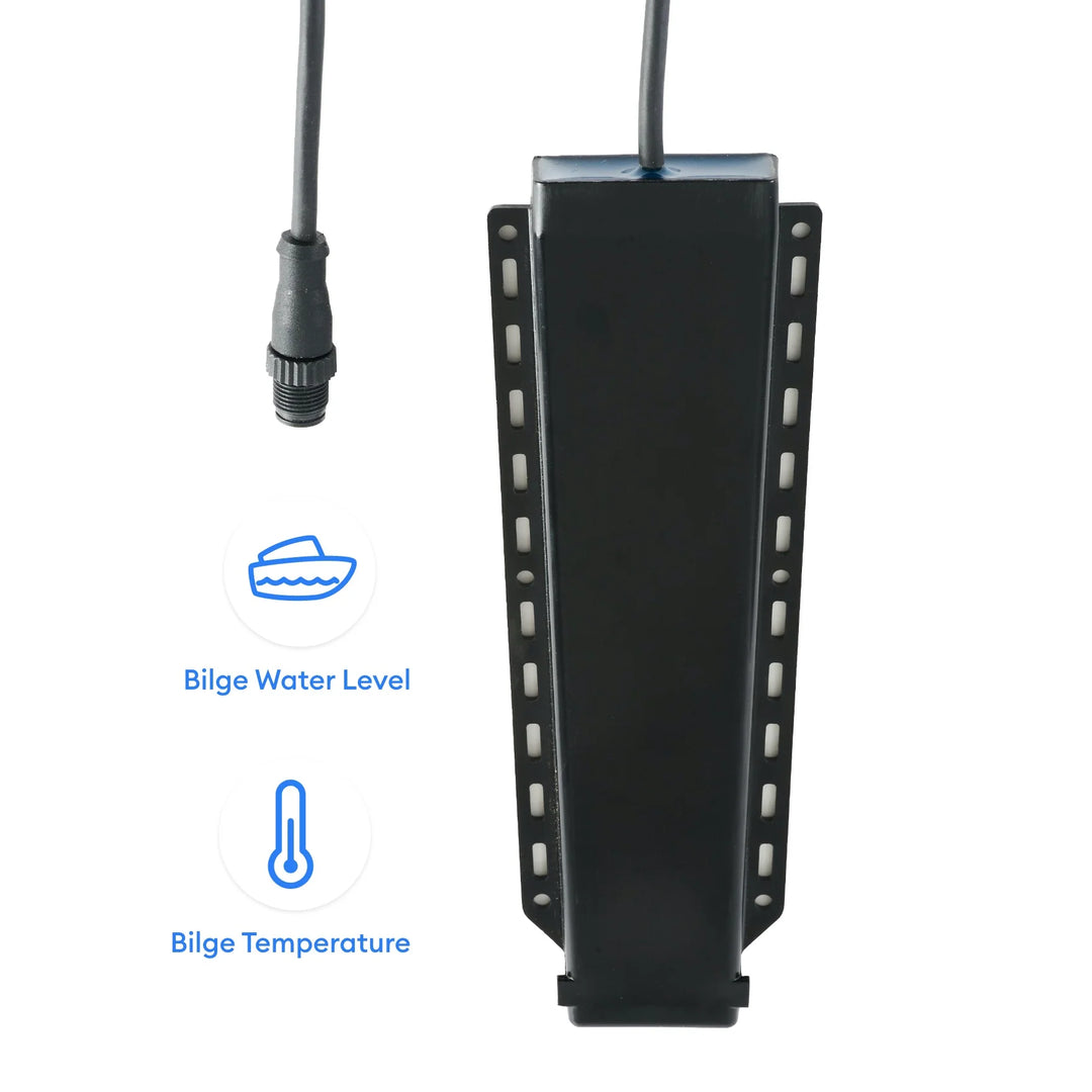 Bilge sensor monitort waterniveau en temperatuur in de boot