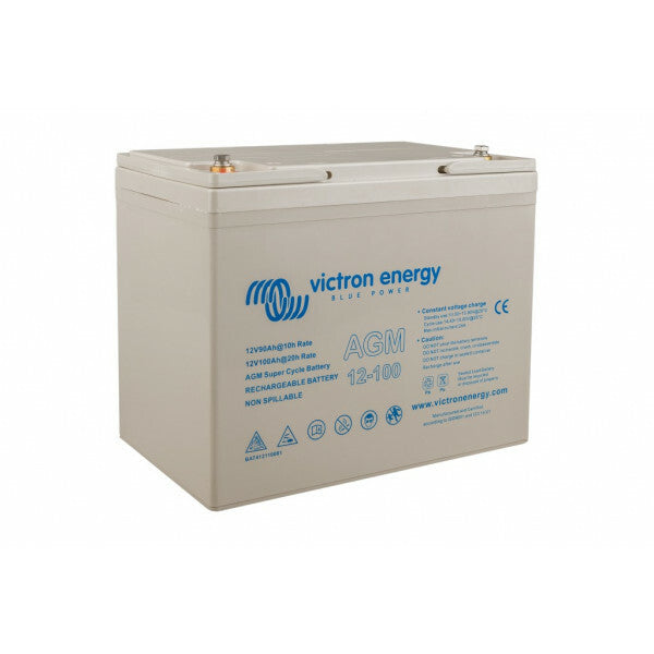 Victron AGM Super Cycle accu 12V/100Ah met M6 schroefdraad - robuust en betrouwbaar