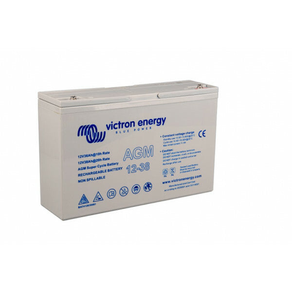 Victron AGM Super Cycle accu 12V/25Ah met M5 schroefdraad - compacte en efficiënte accu.