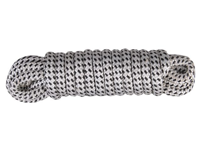 wit-zwarte Polyester/Polypropyleen landvast met 40 cm lus, sterk en duurzaam